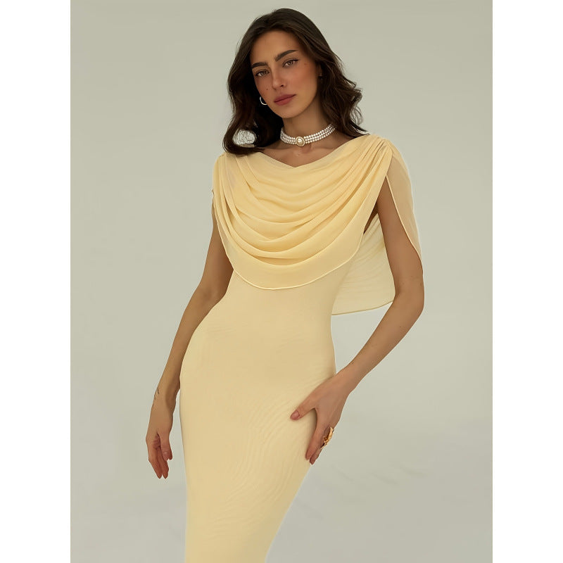 Damen Etuikleid mit drapiertem Oberteil und elegantem Rückendetail EB