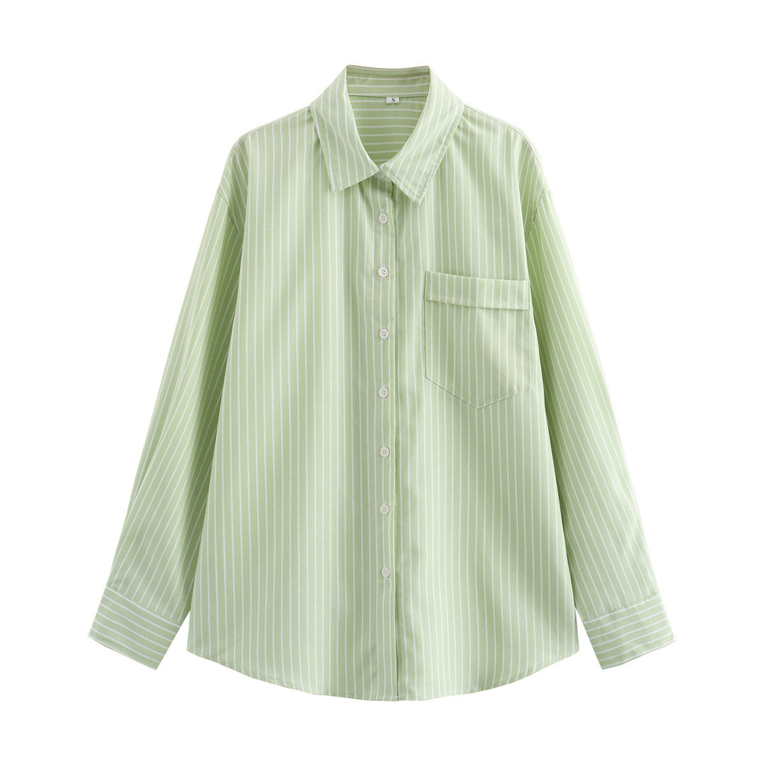 Damen Elegante und lässige Bluse mit feinen Streifen EB