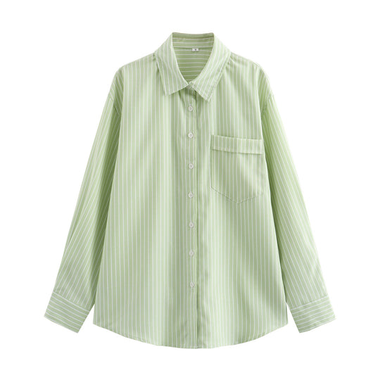 Damen Elegante und lässige Bluse mit feinen Streifen EB