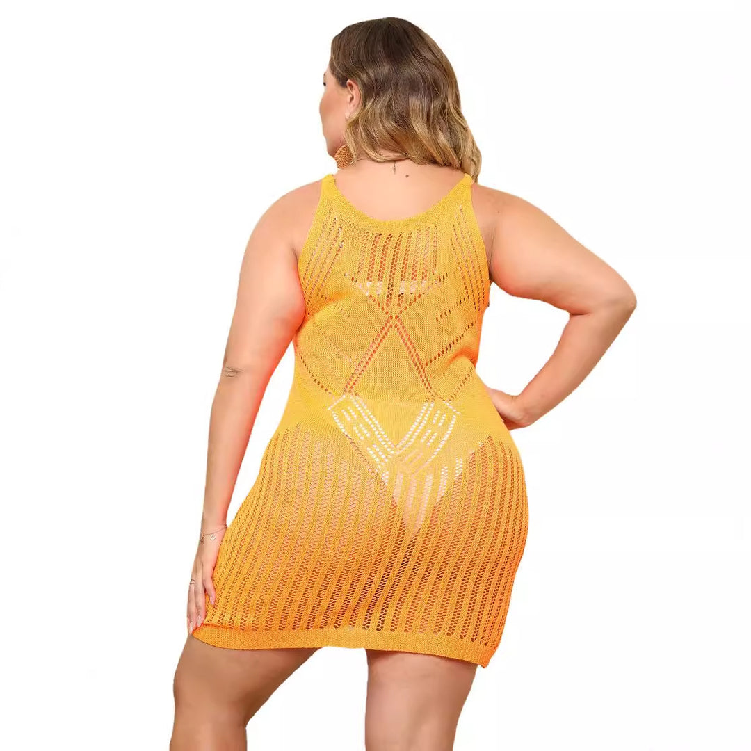 Damen luftiger Netz-Strandkleid EB