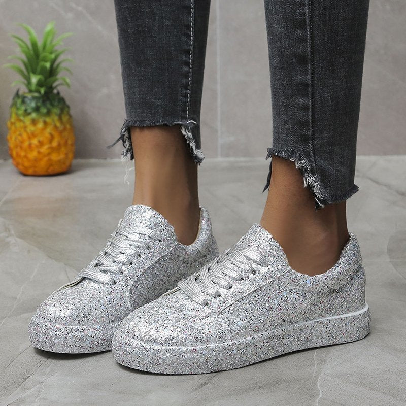 Damen Glitzernde Freizeit-Sneaker mit atmungsaktiver Sohle und rutschfestem Design EB