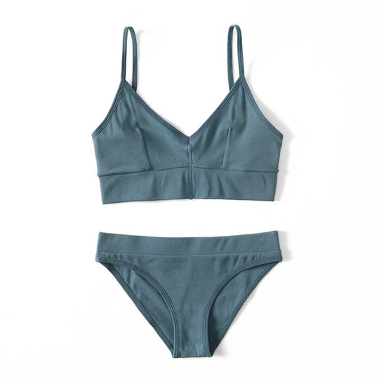 Damen Bikini-Set mit elegantem V-Ausschnitt und verstellbaren Trägern EB