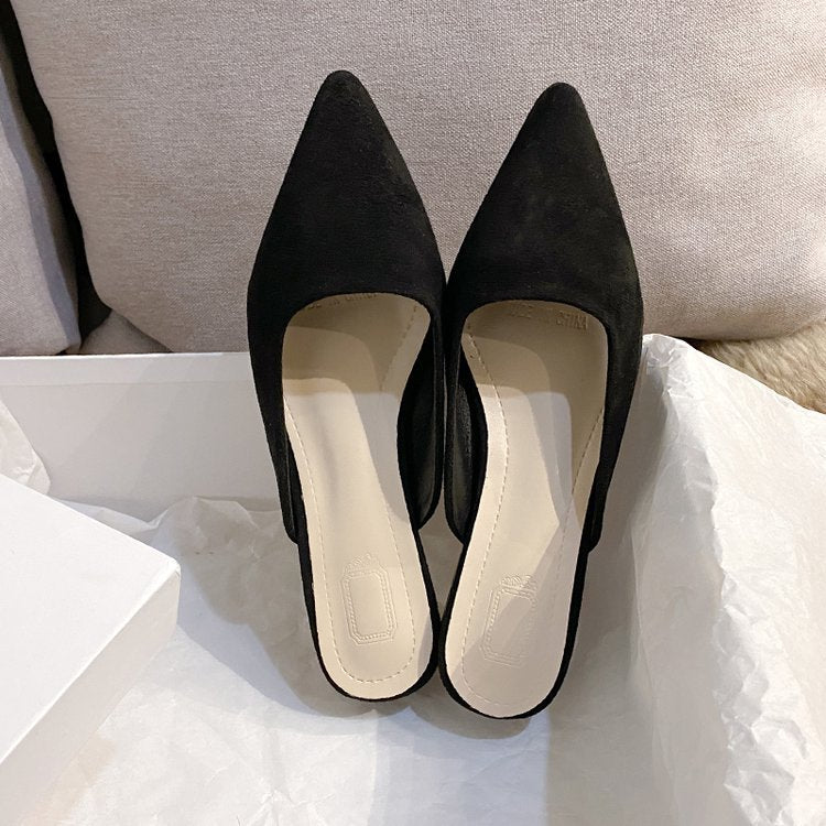 Damen elegante Spitzenschuhe mit offenem Fersenbereich EB