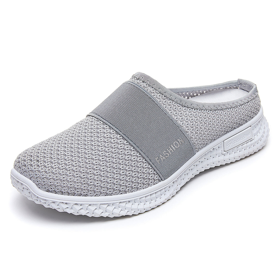 Damen Hausschuhe mit flexiblem Strickoberteil und rutschfester Außensohle EB