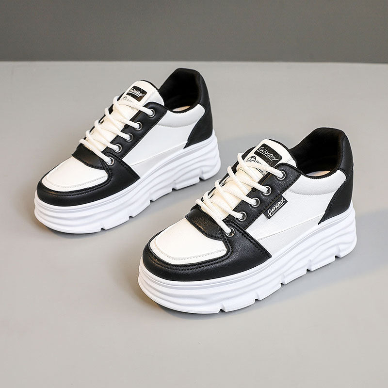 Damen modische Plateau-Sneaker mit rutschfester Sohle und bequemer Polsterung EB
