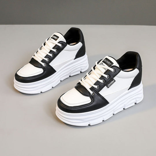Damen modische Plateau-Sneaker mit rutschfester Sohle und bequemer Polsterung EB
