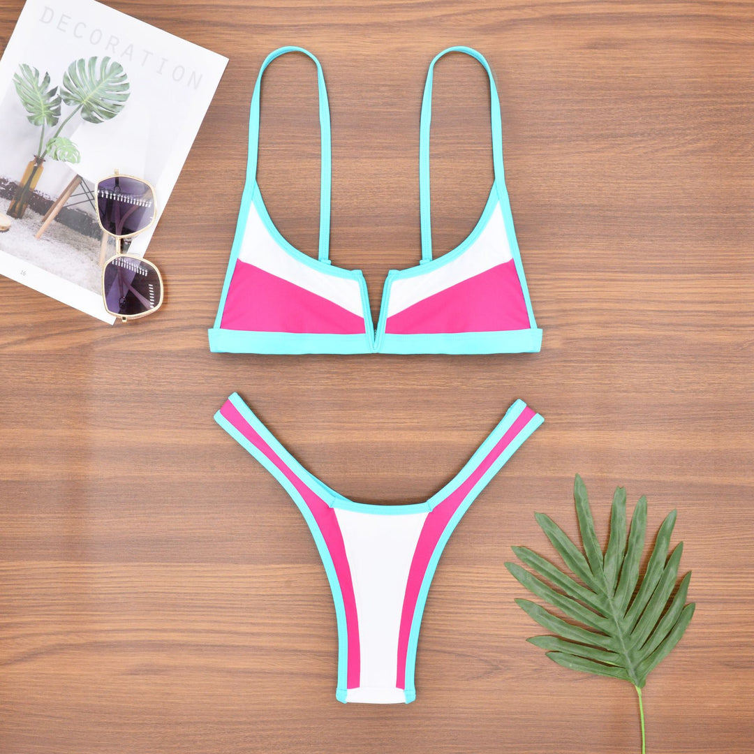 Damen Bikiniset mit modernem V-Ausschnitt und figurformenden Akzenten EB