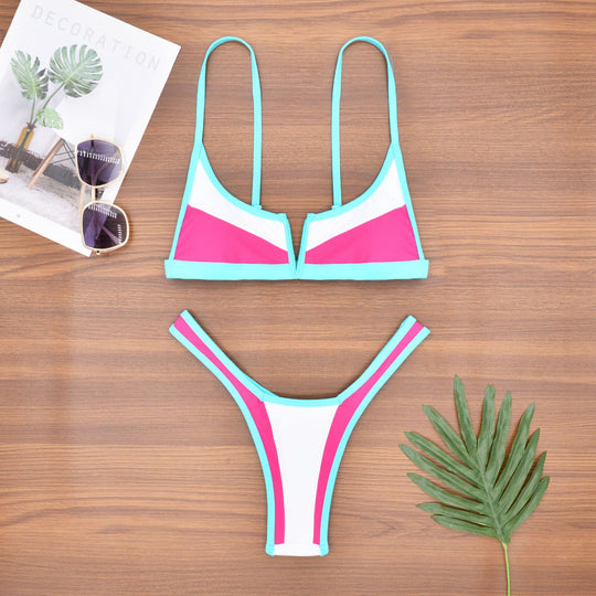 Damen Bikiniset mit modernem V-Ausschnitt und figurformenden Akzenten EB