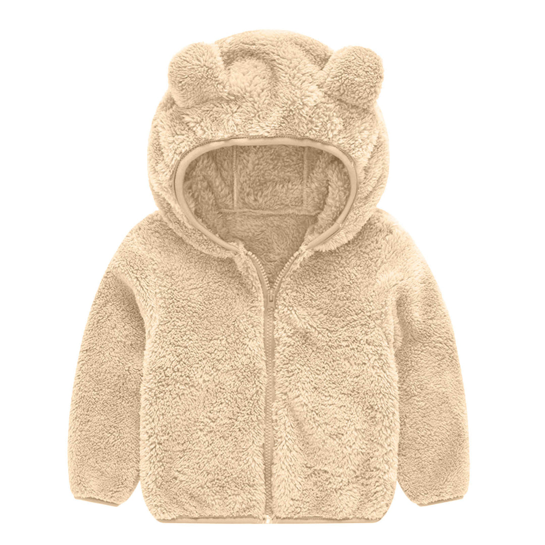 Damen Fleecejacke mit niedlichem Bärenohren-Design EB