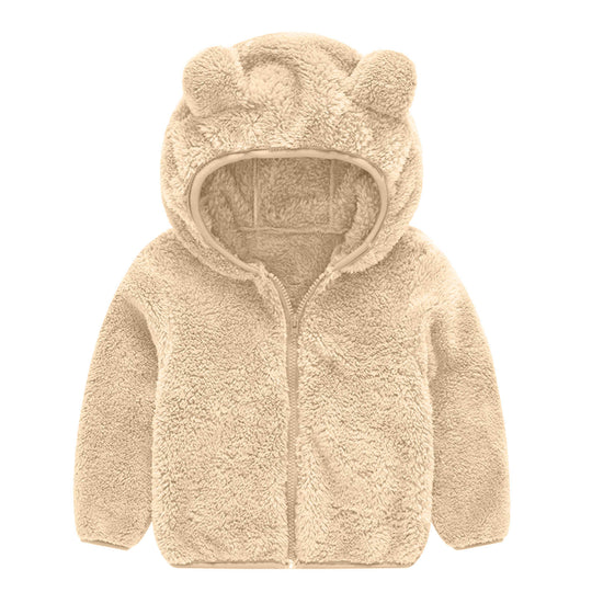 Damen Fleecejacke mit niedlichem Bärenohren-Design EB
