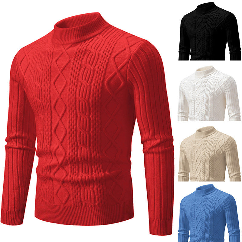 Herren Grobstrukturierter Rollkragenpullover EB