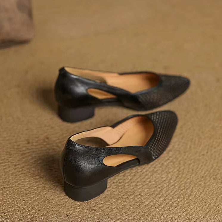 Damen elegante Ballerinas mit atmungsaktivem Lochdesign EB