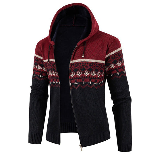Herren Kapuzenpullover mit Norweger-Muster EB