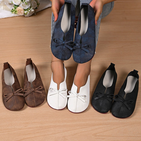 Damen Ballerinas mit modischem Schleifendesign und bequemer Sohle EB