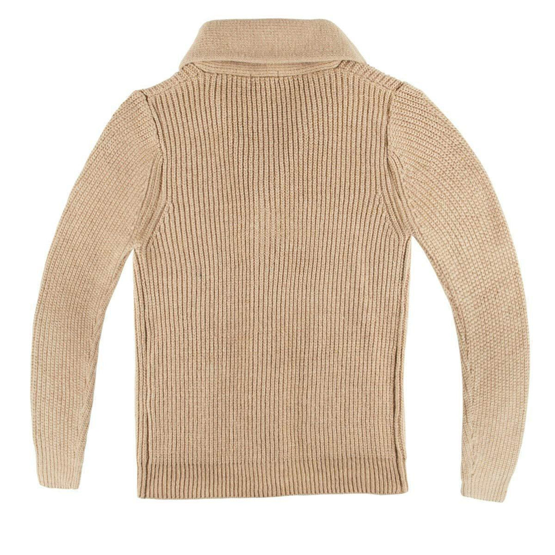 Damen Grobstrick Pulloverjacke mit elegantem Schalkragen und knöpfen EB