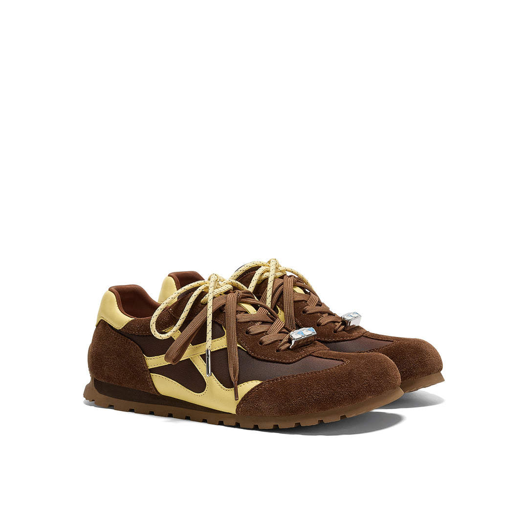 Damen Sportliche Sneakers mit hochwertigem Wildleder und atmungsaktivem Mesh EB