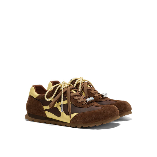 Damen Sportliche Sneakers mit hochwertigem Wildleder und atmungsaktivem Mesh EB