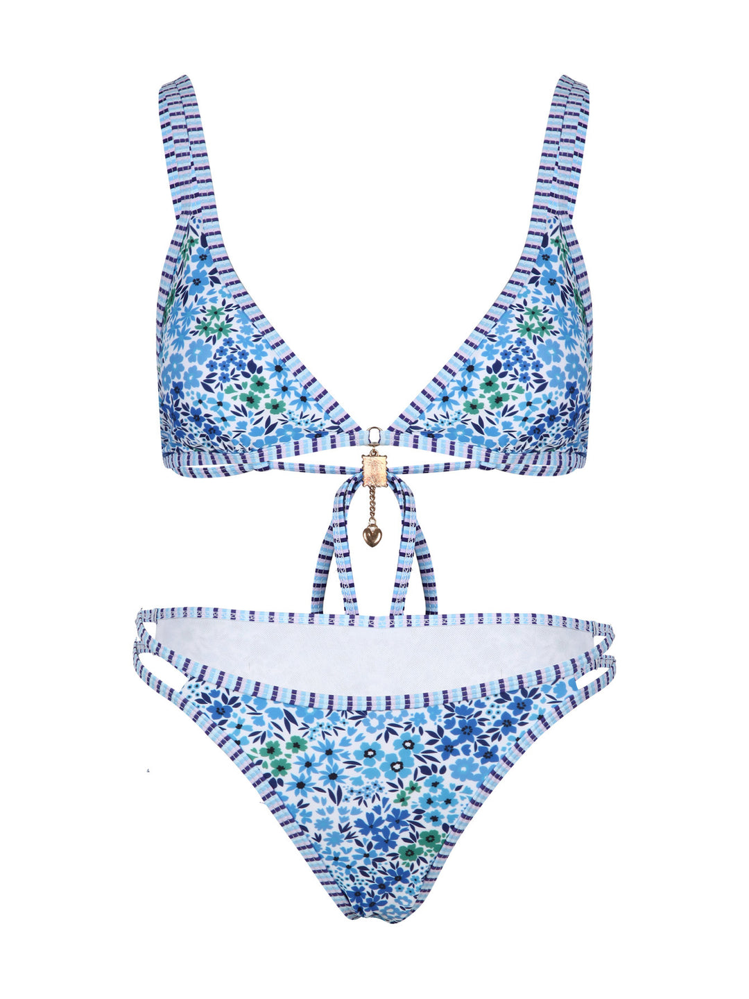 Damen Bikini-Set mit floralem Muster und verstellbaren Trägern EB