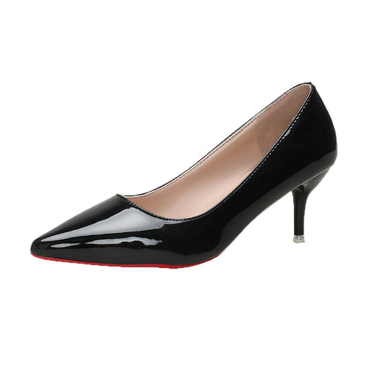 Damen spitze Komfort-Pumps mit elegantem Glanz EB