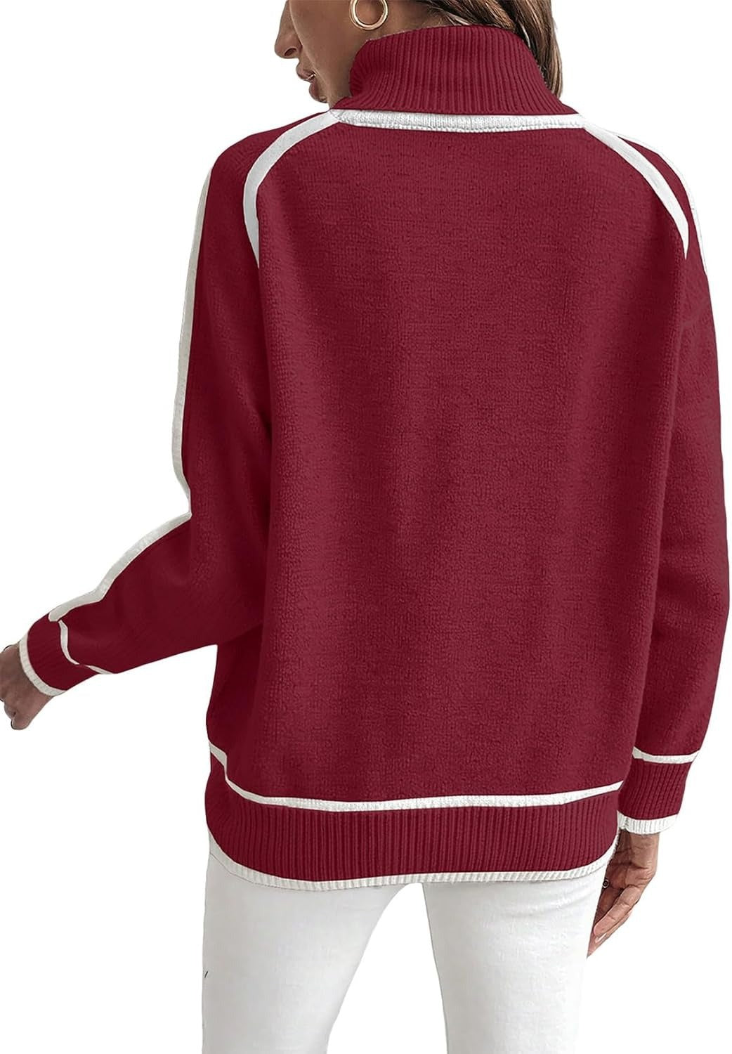 Damen Übergroße Strickpullover mit Stehkragen EB