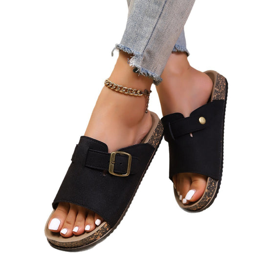 Damen Stilvolle Clogs mit verstellbarem Riemen und innenliegender Polsterung EB