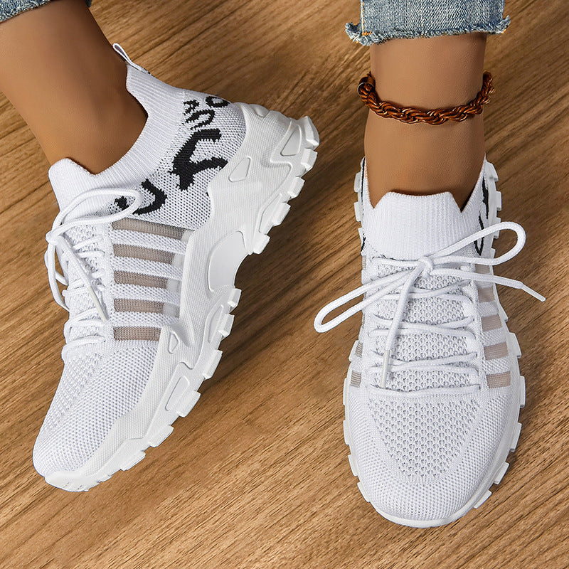 Damen elastische Sport-Sneaker mit atmungsaktiver Strickstruktur EB