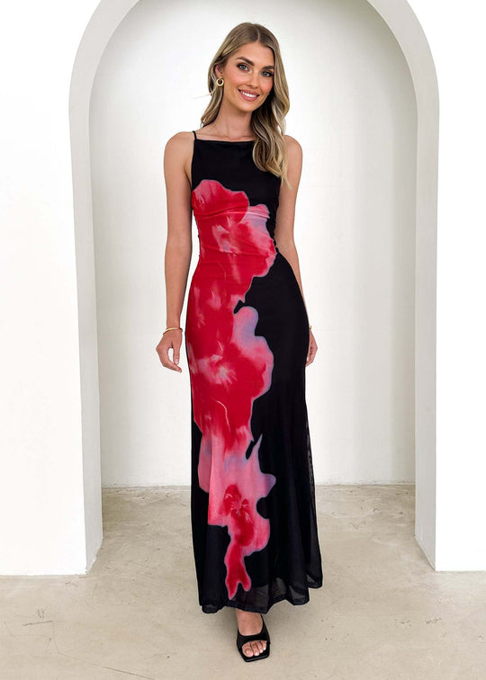 Damen Maxikleid mit schickem floralem Muster und elegantem Schnitt EB