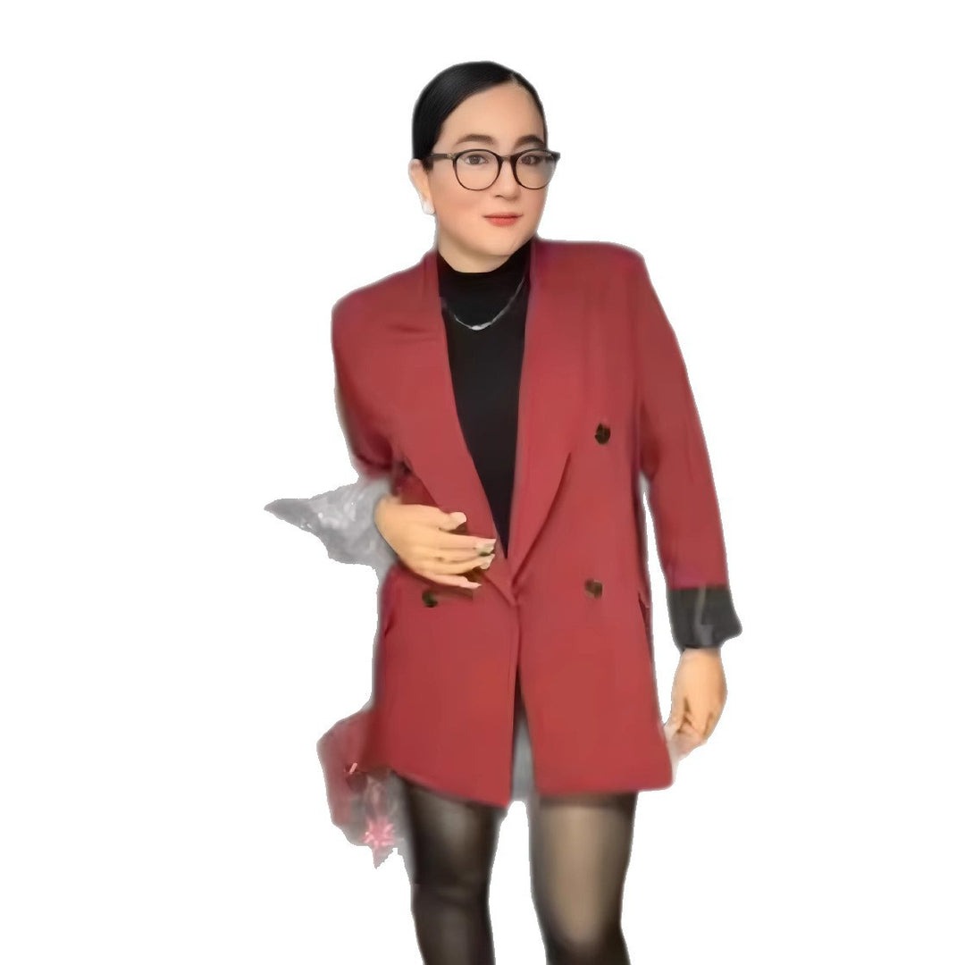 Damen Oversized Blazer mit doppelter Knopfreihe und lässigem Schnitt EB