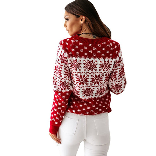 Damen Weihnachtspullover mit festlichem Motiv und weichem Material EB
