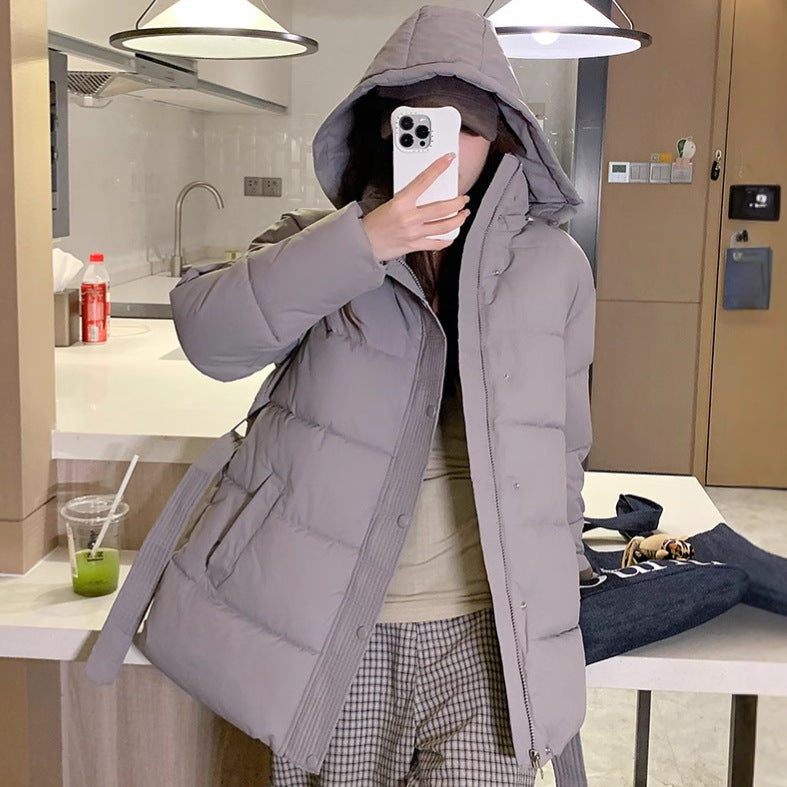 Damen klassische Pufferjacke mit hohem Kragen und praktischen Taschen EB