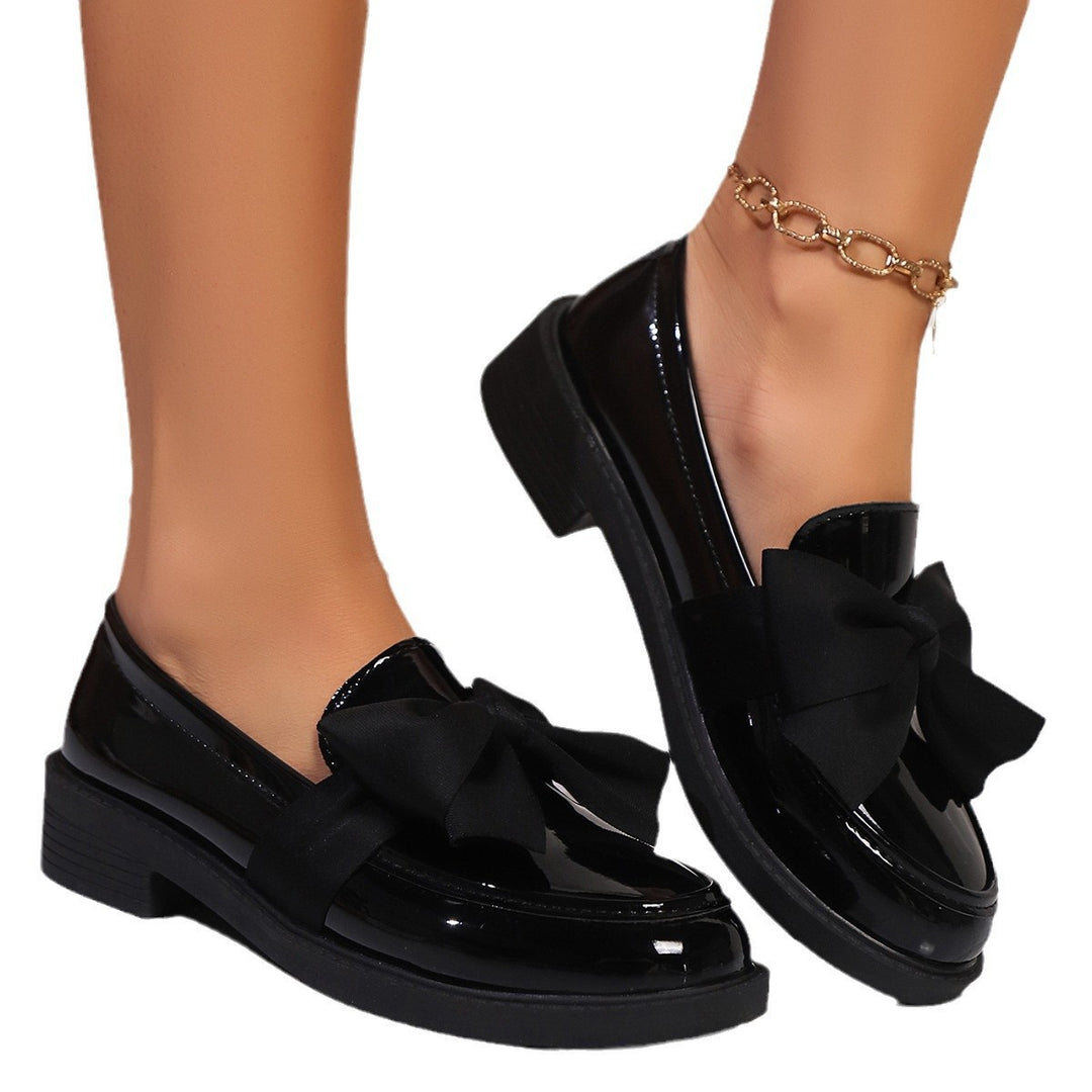 Damen Elegante Slip-On-Loafer mit übergroßer Stoffschleife und ergonomischem Komfortfußbett EB