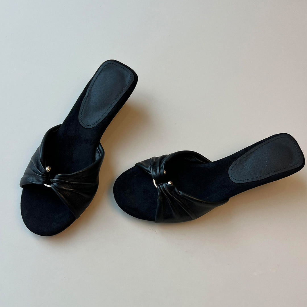 Damen Pantoletten mit elegantem Knoten-Design und komfortabler Fußbettgestaltung EB