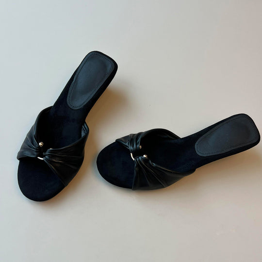 Damen Pantoletten mit elegantem Knoten-Design und komfortabler Fußbettgestaltung EB