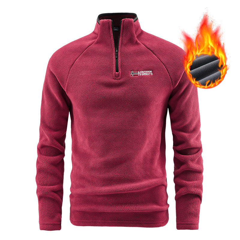 Herren wärmender Microfleece-Troyer mit Halbreißverschluss, ergonomischen Raglanärmeln und kuscheliger Innenstruktur EB