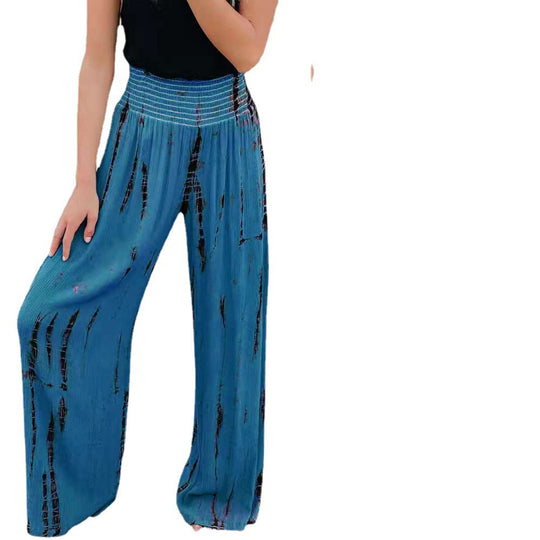 Damen weite Plisseehose mit elastischem Bund und modischem Design EB