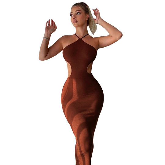 Damen Maxi Kleid mit modischem Cut-Out EB