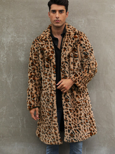 Herren Modischer Leopardenfell-Mantel EB