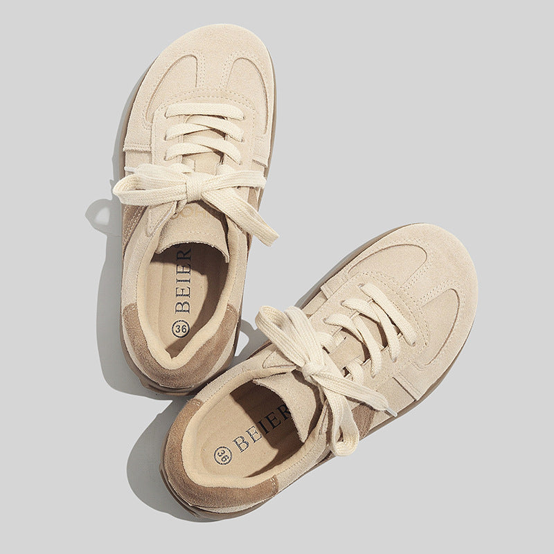 Damen Bequeme Freizeitsneaker aus hochwertigem Wildleder mit rutschfester Sohle EB