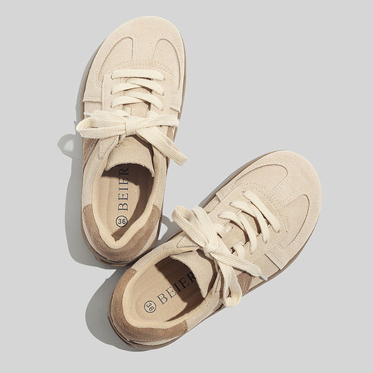 Damen Bequeme Freizeitsneaker aus hochwertigem Wildleder mit rutschfester Sohle EB