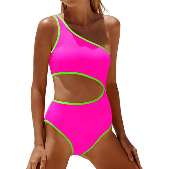 Damen Einseitiger Cut-Out Badeanzug mit attraktivem Design EB