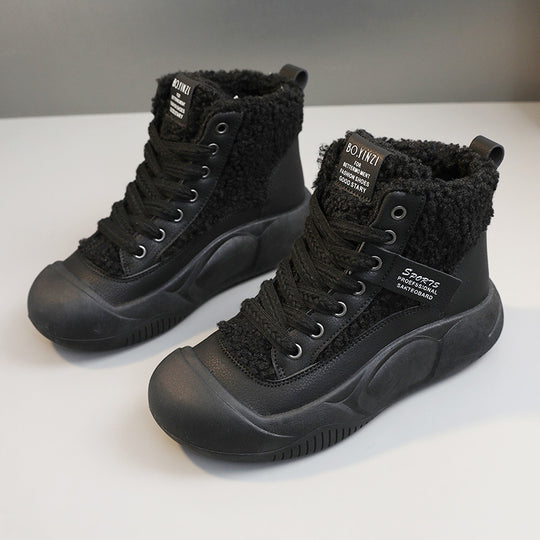 Damen warme High-Top Stiefel mit kuscheligem Innenfutter und rutschfester Sohle EB
