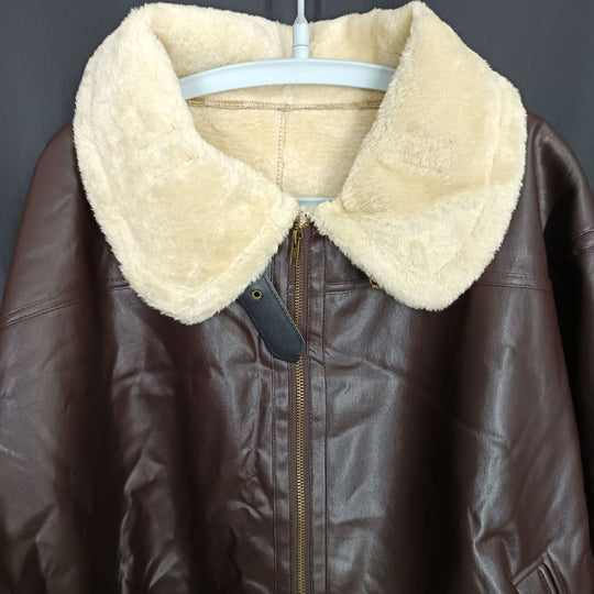 Herren Lammlederjacke mit weichem Teddyfutter EB