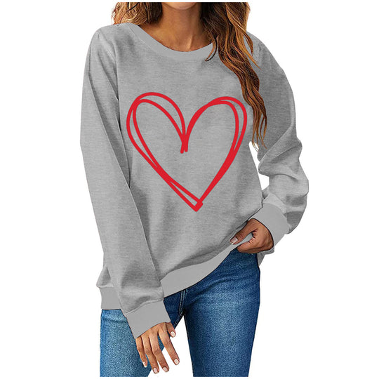 Damen Sweatshirt mit Herzmotiv EB