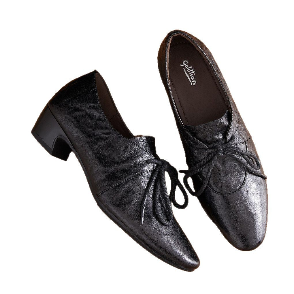 Damen Elegante und bequeme Schnürschuhe mit Blockabsatz EB