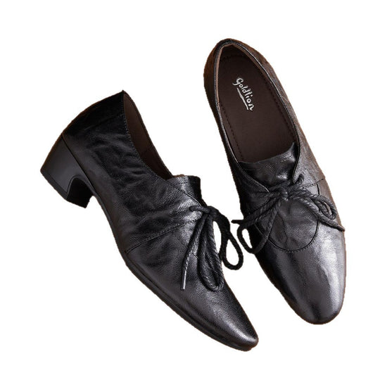 Damen Elegante und bequeme Schnürschuhe mit Blockabsatz EB