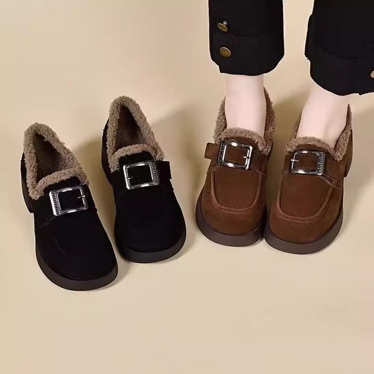 Damen Bequeme Stiefeletten mit komfortablem Innenfutter und dekorativem Schnallenverschluss EB