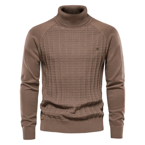 Herren Strickpullover mit modischem Stehkragen und strukturiertem Design EB