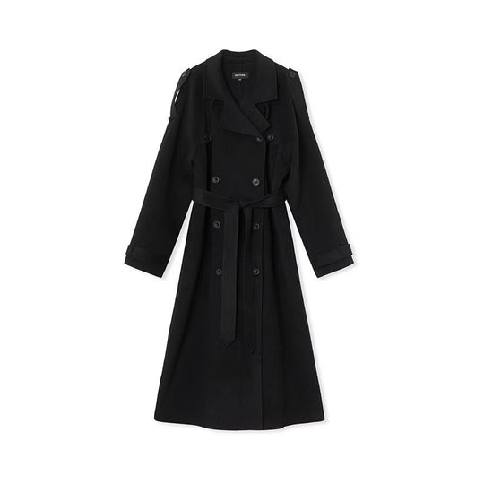 Damen eleganter und stylischer Trenchcoat mit taillierbarem Gürtel EB