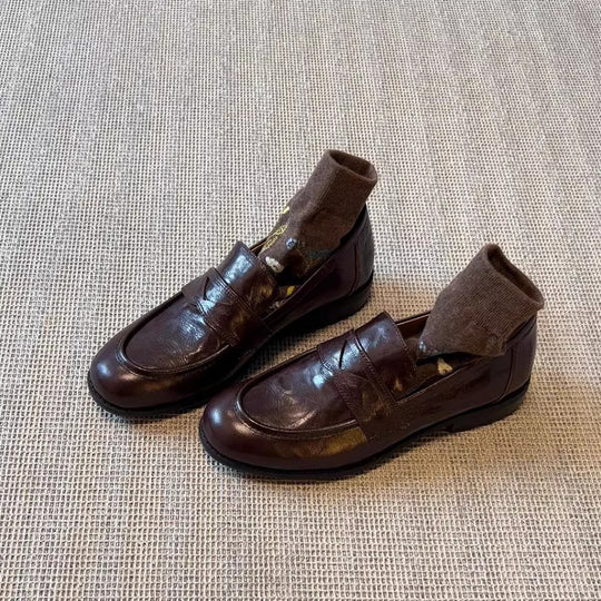 Damen Mokassins aus hochwertigem Leder mit elegantem Schlupfdesign EB