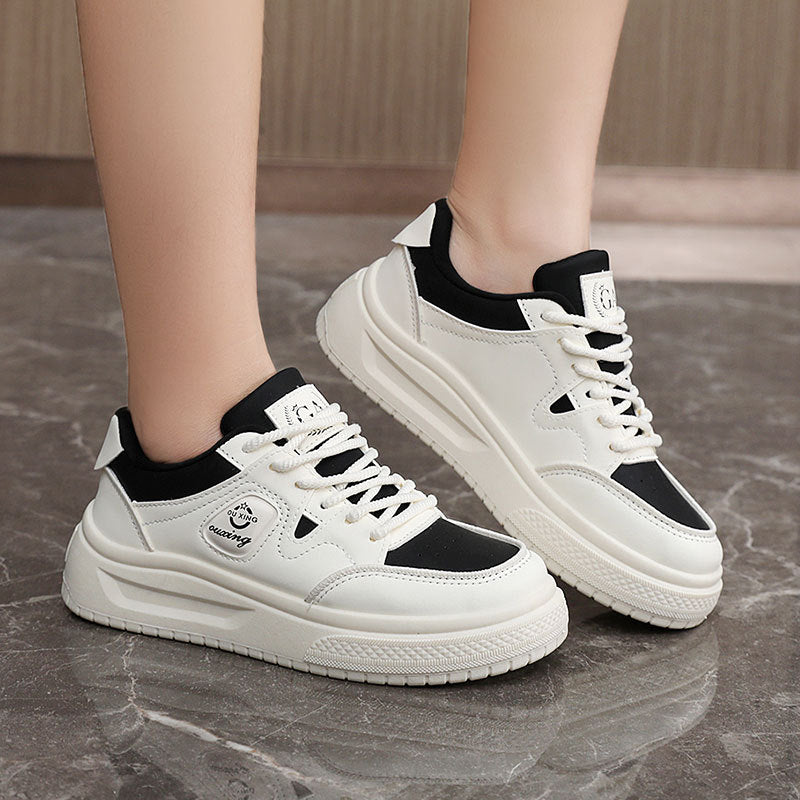 Damen modische Plateausneaker mit atmungsaktivem Obermaterial und rutschfester Sohle EB
